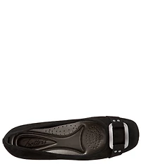 Trotters Sizzle Signature Suede Buckle Hardware Ballet Flats