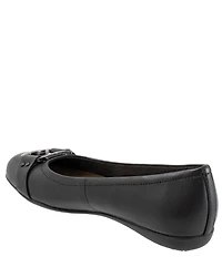 Trotters Sizzle Signature Leather Buckle Ornament Ballet Flats