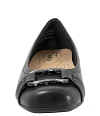 Trotters Sizzle Signature Leather Buckle Ornament Ballet Flats