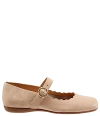 Trotters Sugar Scalloped Leather Mary Jane Flats