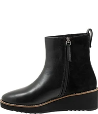 Trotters Wynona Leather and Suede Platform Wedge Booties