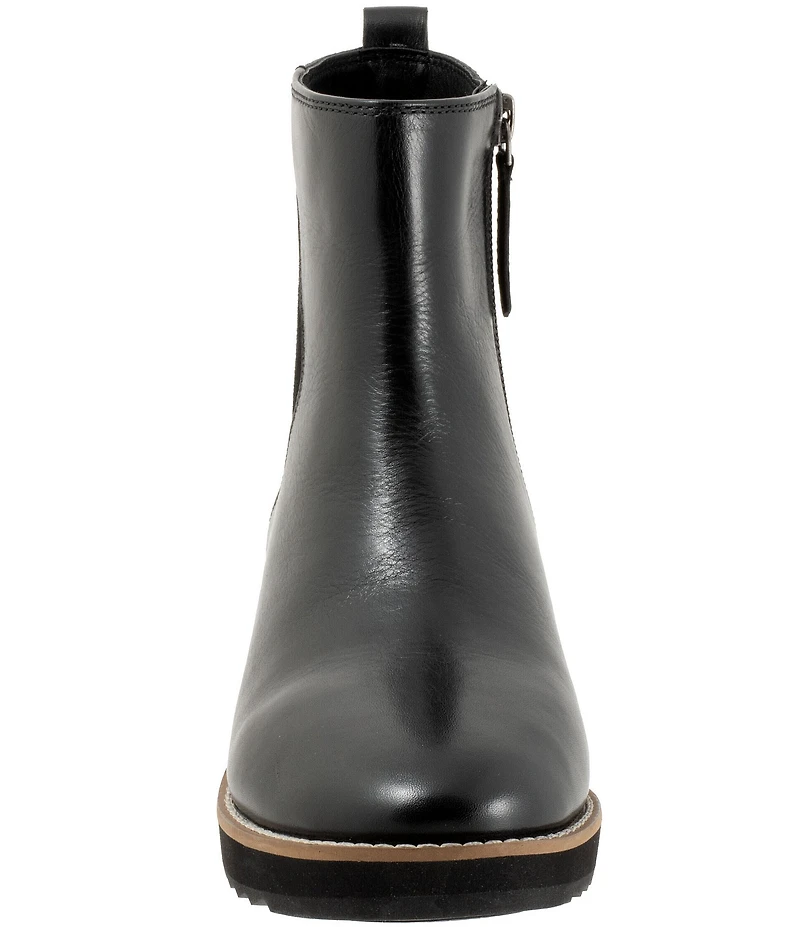 Trotters Wynona Leather and Suede Platform Wedge Booties