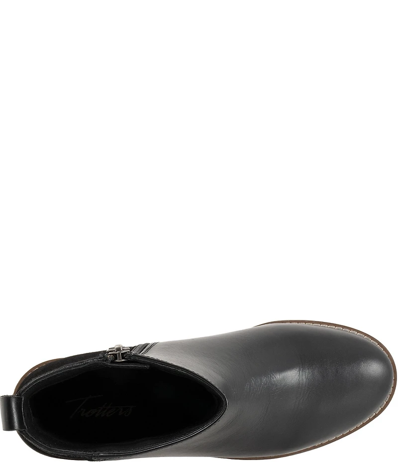 Trotters Wynona Leather and Suede Platform Wedge Booties