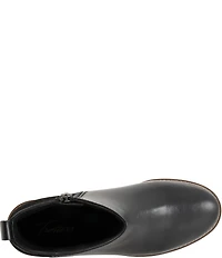 Trotters Wynona Leather and Suede Platform Wedge Booties