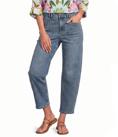 Tru Luxe Jeans Baby Barrel Patch Pocket Cropped Jeans
