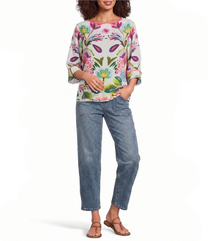 Tru Luxe Jeans Baby Barrel Patch Pocket Cropped Jeans
