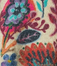 Tru Luxe Jeans Botanical Print Eyelash Funnel Neck Long Sleeve Sweater