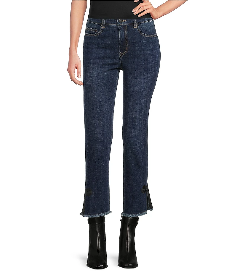Tru Luxe Jeans Bow Hem Straight Leg Jeans