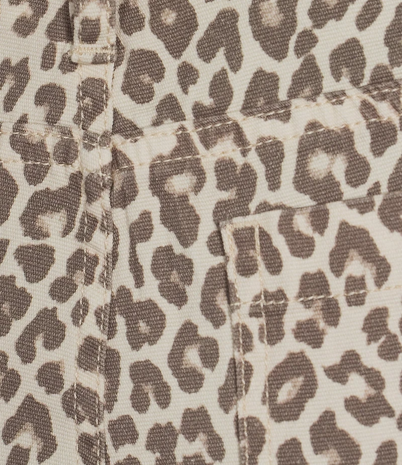 Tru Luxe Jeans Canvas Leopard Print Wide Leg Crop Jeans