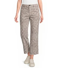 Tru Luxe Jeans Canvas Leopard Print Wide Leg Crop Jeans
