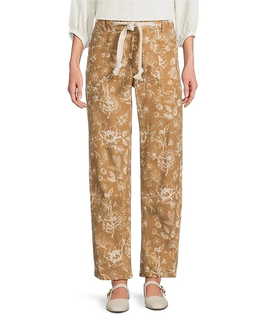 Tru Luxe Jeans Canvas Print Barrel Leg Jeans