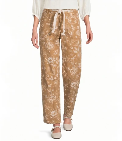 Tru Luxe Jeans Canvas Print Barrel Leg Jeans