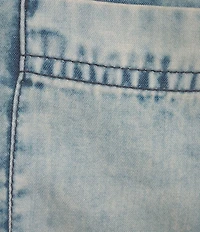 Tru Luxe Jeans Chambray Split V-Neck Short Sleeve Henley Top