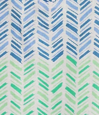Tru Luxe Jeans Chevron Linen Blend 3/4 Sleeve Popover