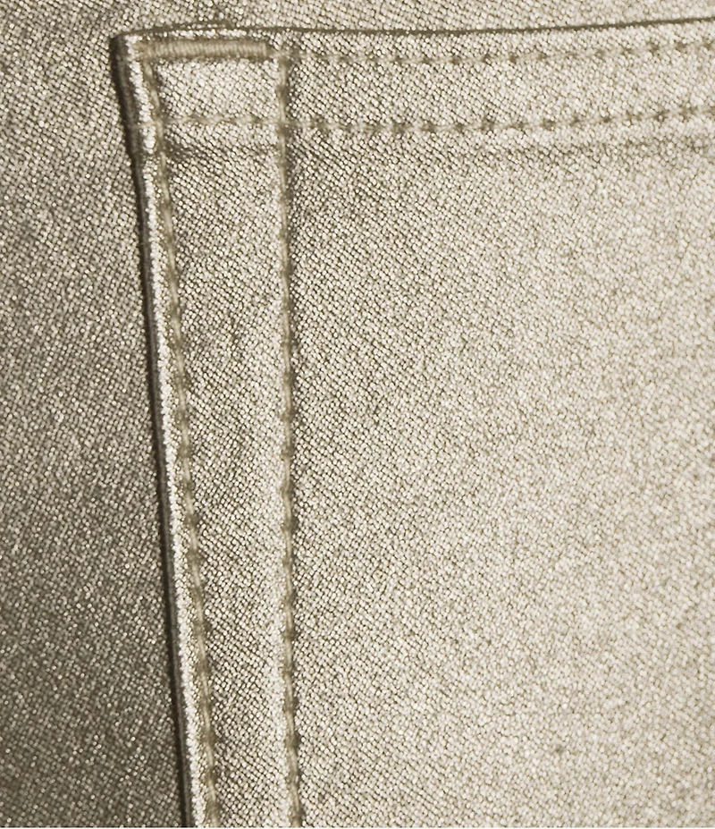 Tru Luxe Jeans Coated Metallic Twill Straight Leg Ankle Pants