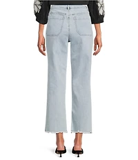 Tru Luxe Jeans Denim Patch Pocket Wide Leg Crop Jeans