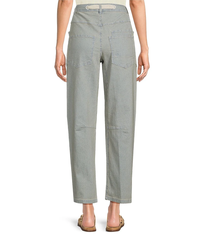 Tru Luxe Jeans Denim Stripe Barrel Crop Pants