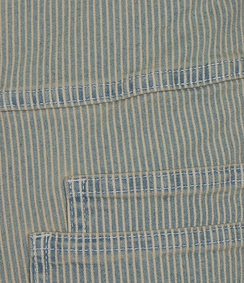 Tru Luxe Jeans Denim Stripe Barrel Crop Pants