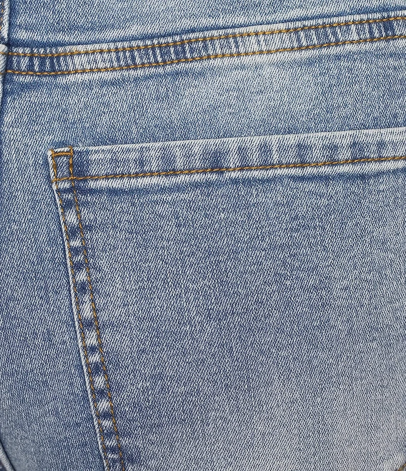 Tru Luxe Jeans Denim Wide Leg Floral Embroidery Fold Over Jeans
