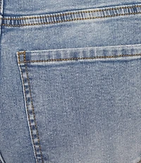 Tru Luxe Jeans Denim Wide Leg Floral Embroidery Fold Over Jeans