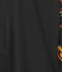 Tru Luxe Jeans Embroidered Point Collar 3/4 Dolman Sleeve Button Front Shirt