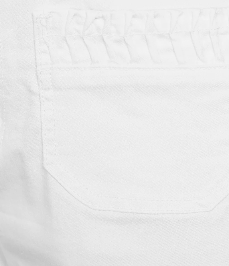 Tru Luxe Jeans Stretch Twill Wide Leg Fringe Hem Jeans