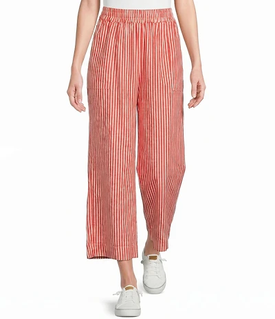 Tru Luxe Jeans Stripe Wide Leg Crop Pants