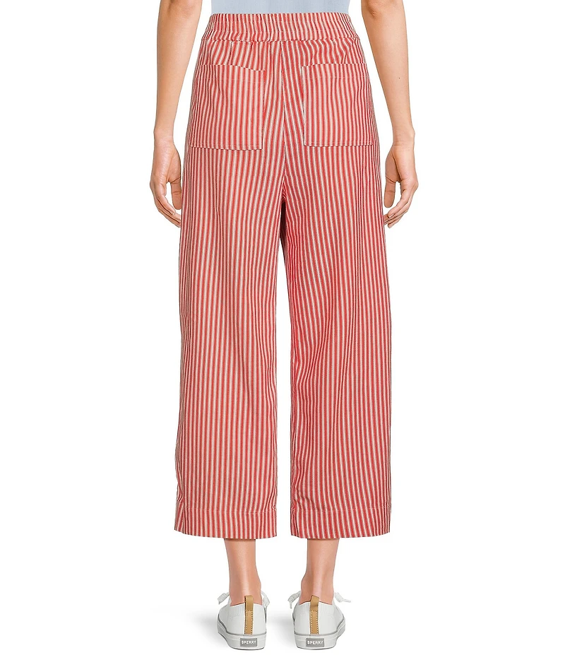 Tru Luxe Jeans Stripe Wide Leg Crop Pants