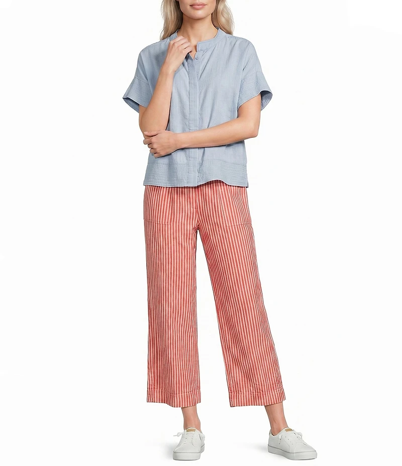 Tru Luxe Jeans Stripe Wide Leg Crop Pants