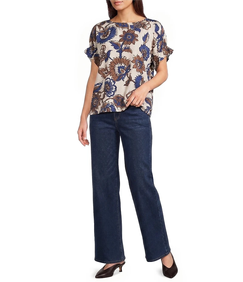 Tru Luxe Jeans Studded Denim Wide Leg Jeans