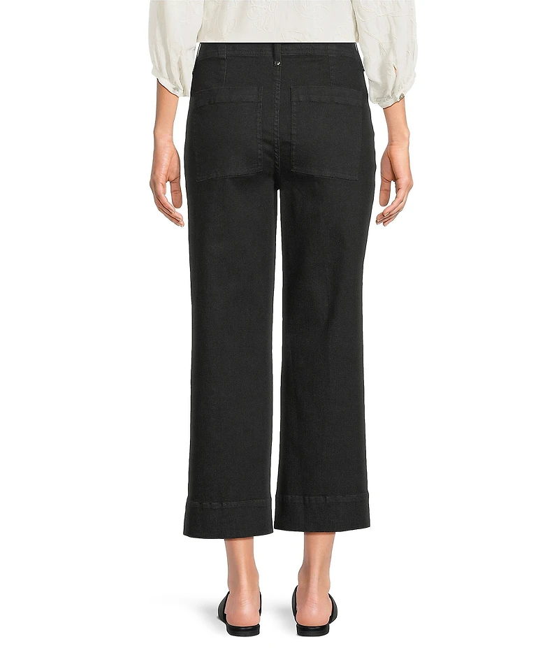 Tru Luxe Jeans Twill Flat Front Wide Leg Jeans