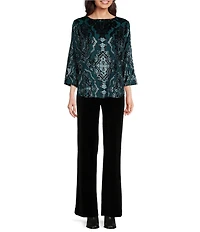 Tru Luxe Jeans Velvet Stretch Wide Leg Pants