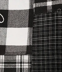Tru Luxe Mixed Plaid Collar Long Sleeve Shirt