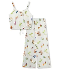 Truce Big Girls Sleeveless Beach-Theme-Printed Tank Top & Matching Palazzo Pants Set