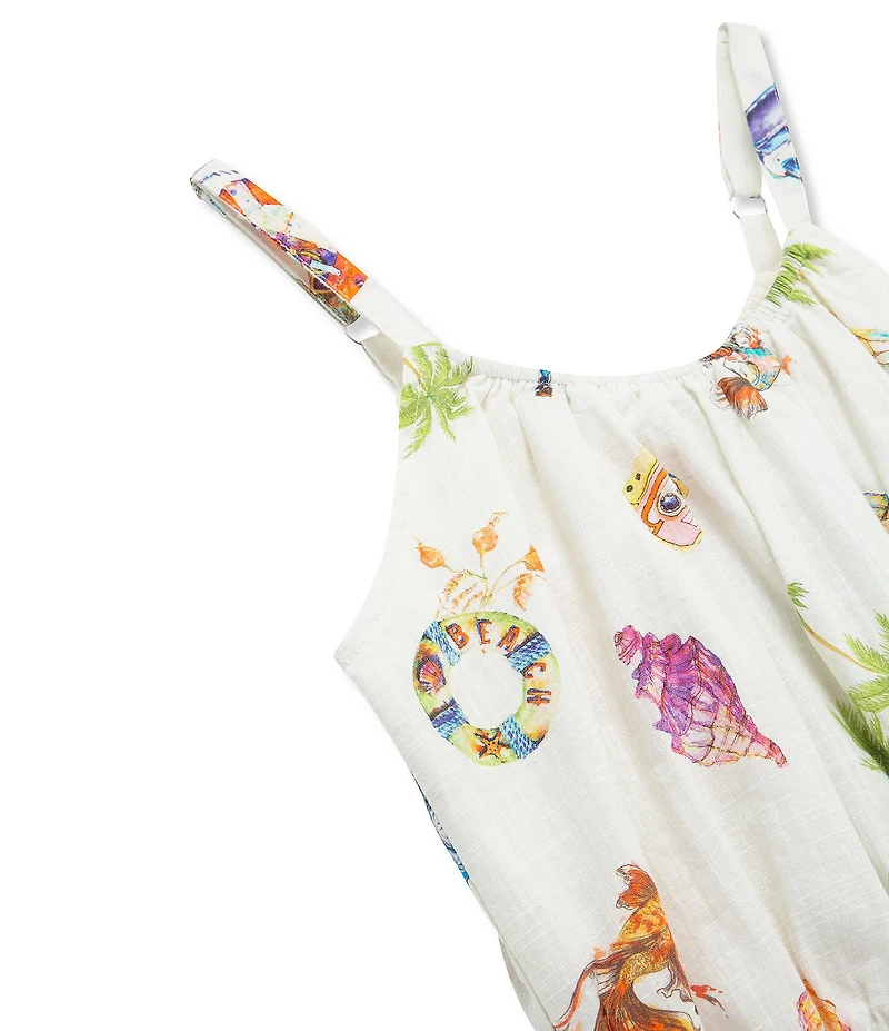 Truce Big Girls Sleeveless Beach-Theme-Printed Tank Top & Matching Palazzo Pants Set