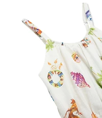 Truce Big Girls Sleeveless Beach-Theme-Printed Tank Top & Matching Palazzo Pants Set