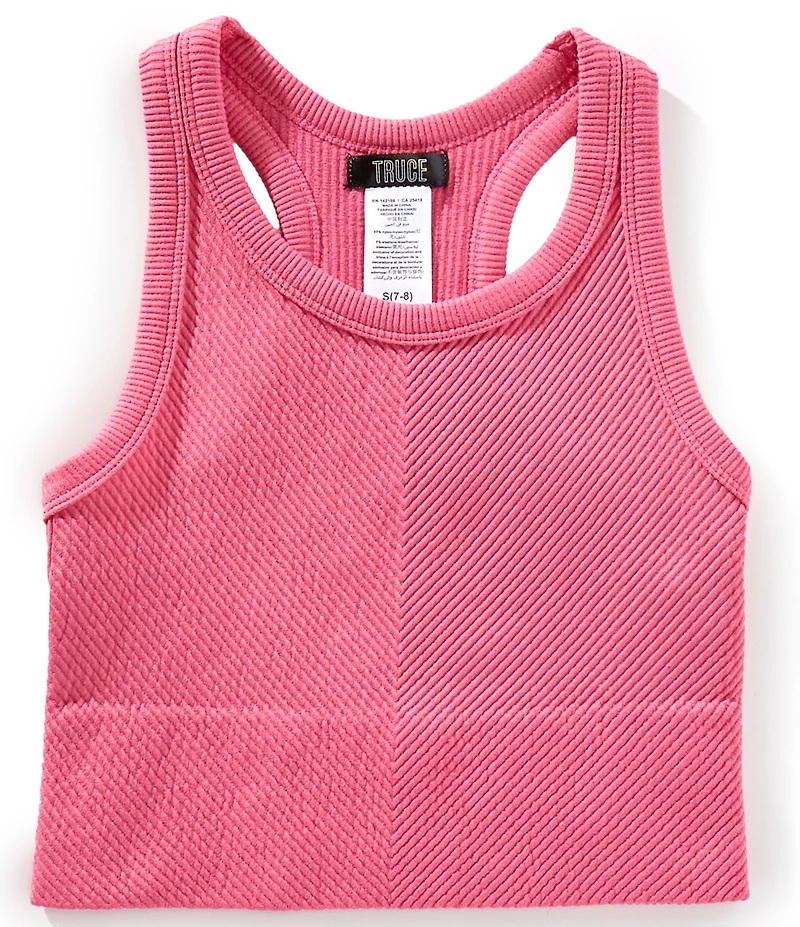 Truce Big Girls Sleeveless Cropped Textured Knit Tank