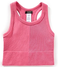 Truce Big Girls Sleeveless Cropped Textured Knit Tank
