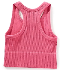 Truce Big Girls Sleeveless Cropped Textured Knit Tank