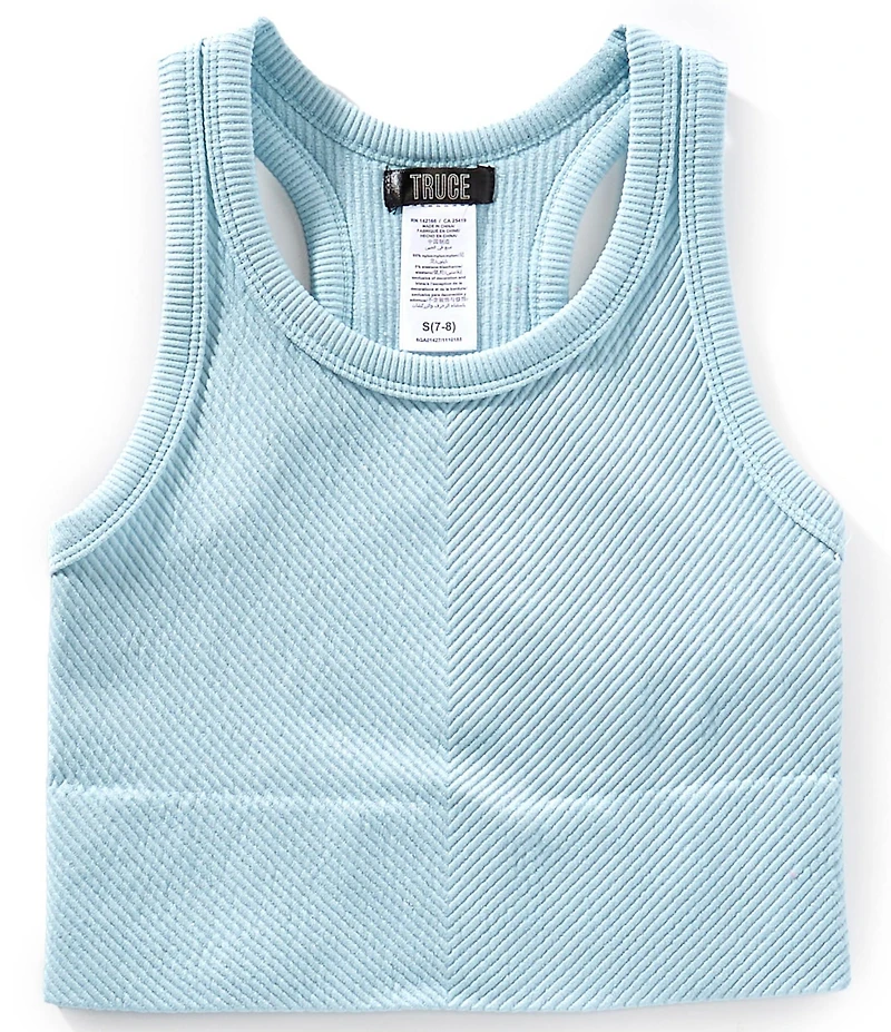 Truce Big Girls Sleeveless Cropped Textured Knit Tank