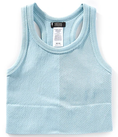 Truce Big Girls Sleeveless Cropped Textured Knit Tank