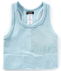 Truce Big Girls Sleeveless Cropped Textured Knit Tank