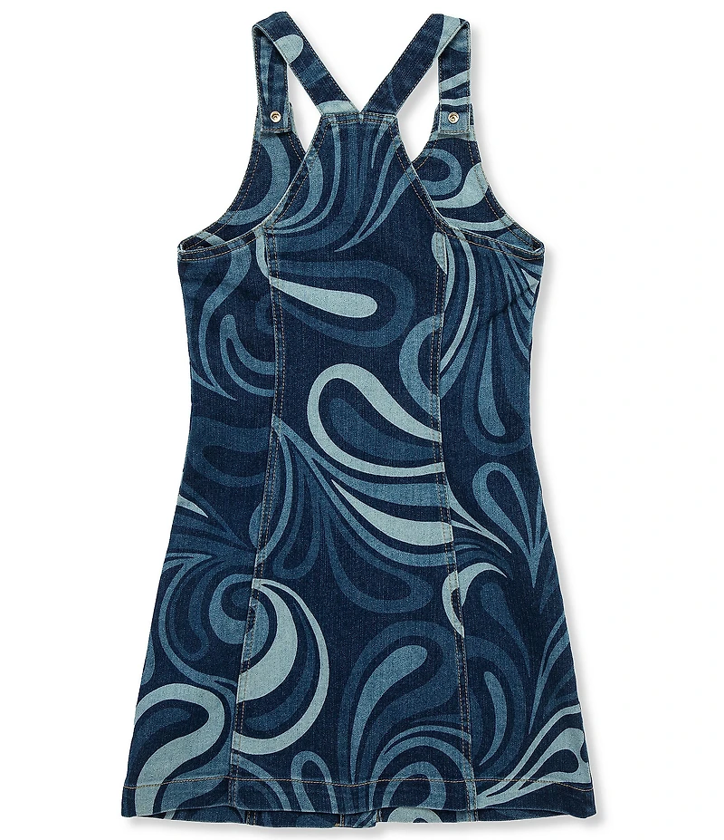 Truce Big Girls Sleeveless Racerback Printed Denim A-Line Dress