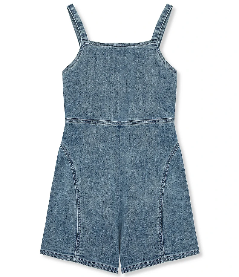 Truce Big Girls Sleeveless Stretch Denim Romper