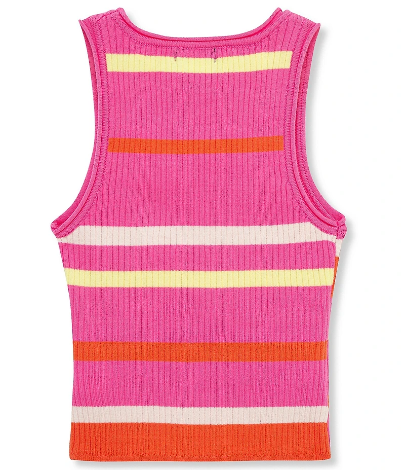 Truce Big Girls Sleeveless Striped Rib-Knit Tank Top