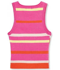 Truce Big Girls Sleeveless Striped Rib-Knit Tank Top