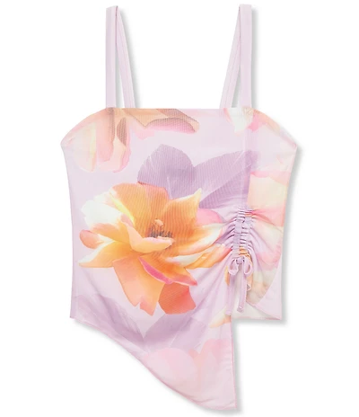 Truce Big Girls Sleeveless Sublimation-Printed Side Ruched Top