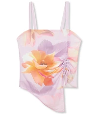Truce Big Girls Sleeveless Sublimation-Printed Side Ruched Top