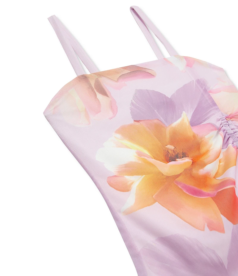 Truce Big Girls Sleeveless Sublimation-Printed Side Ruched Top