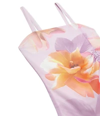 Truce Big Girls Sleeveless Sublimation-Printed Side Ruched Top